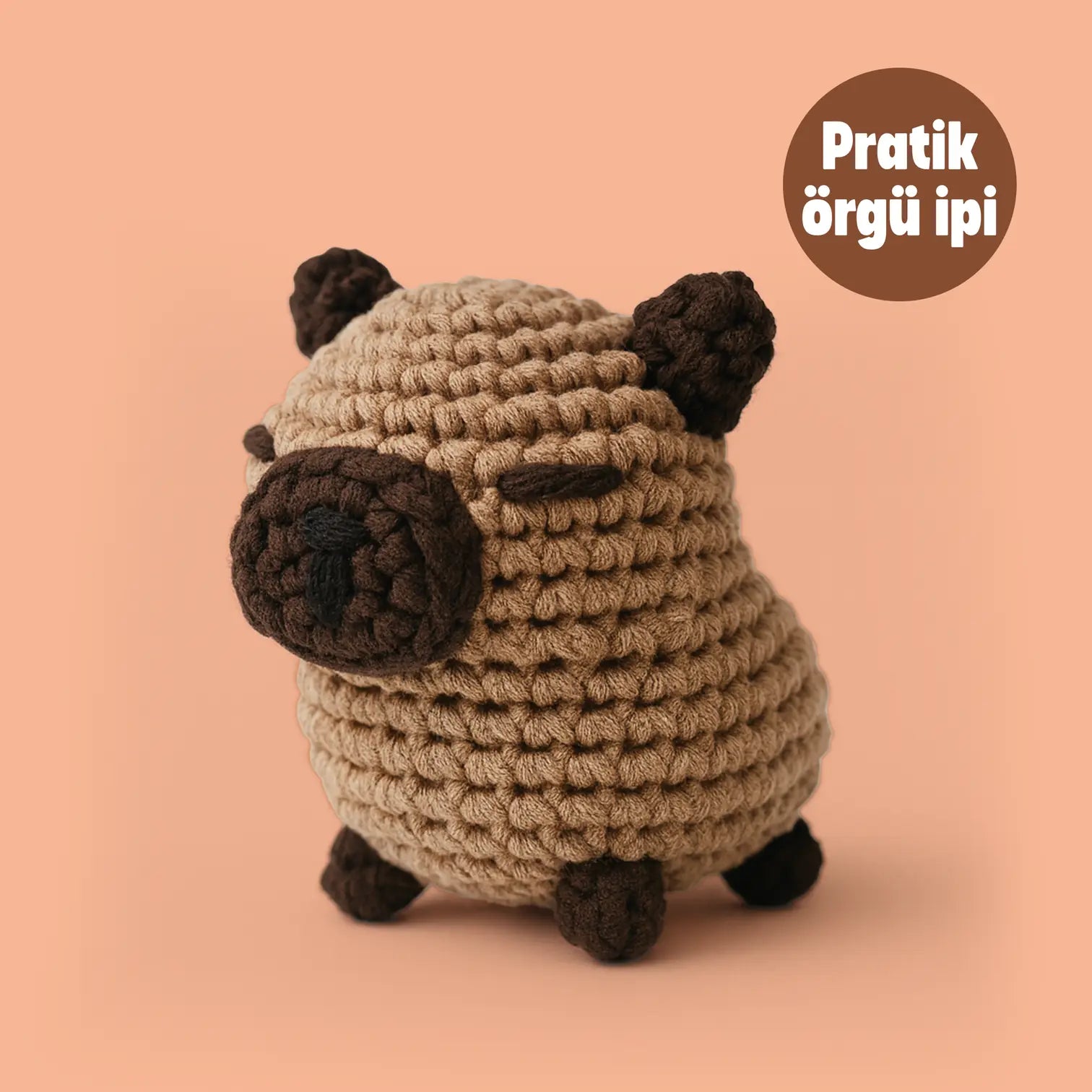 Kapibara Amigurumi Kiti - Pratik Örgü İp
