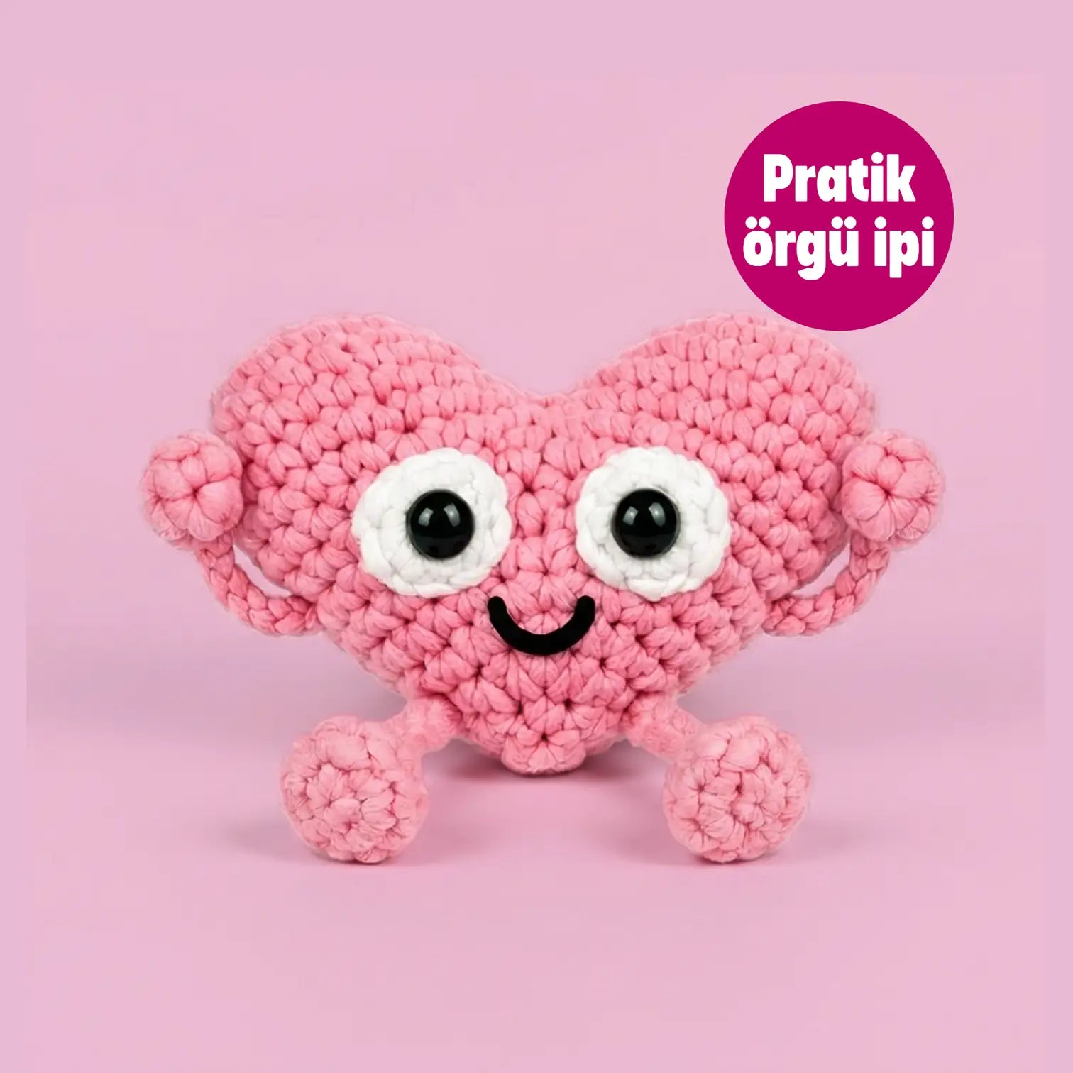 Kalp Amigurumi Kiti - Pratik Örgü İp