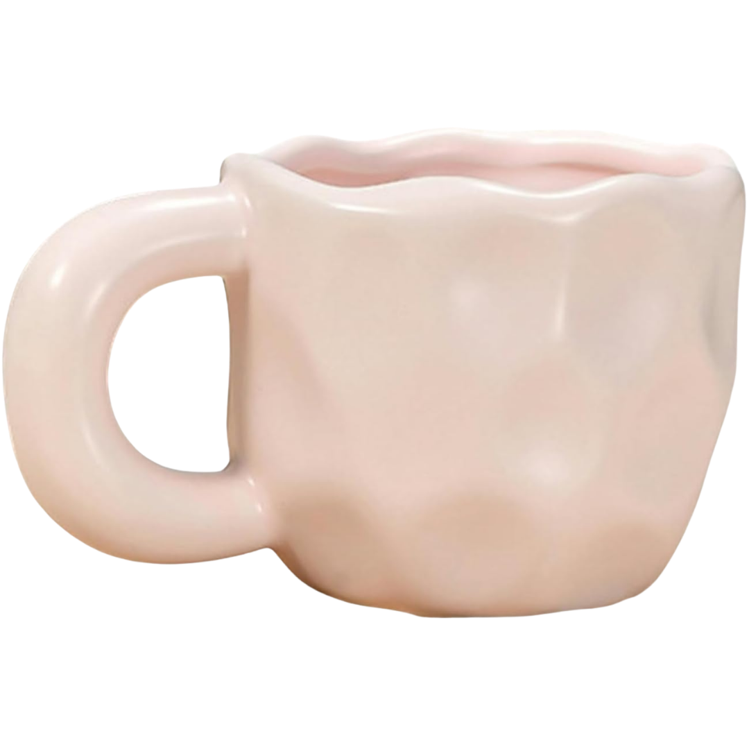 Pembe Makaron Seramik Kupa