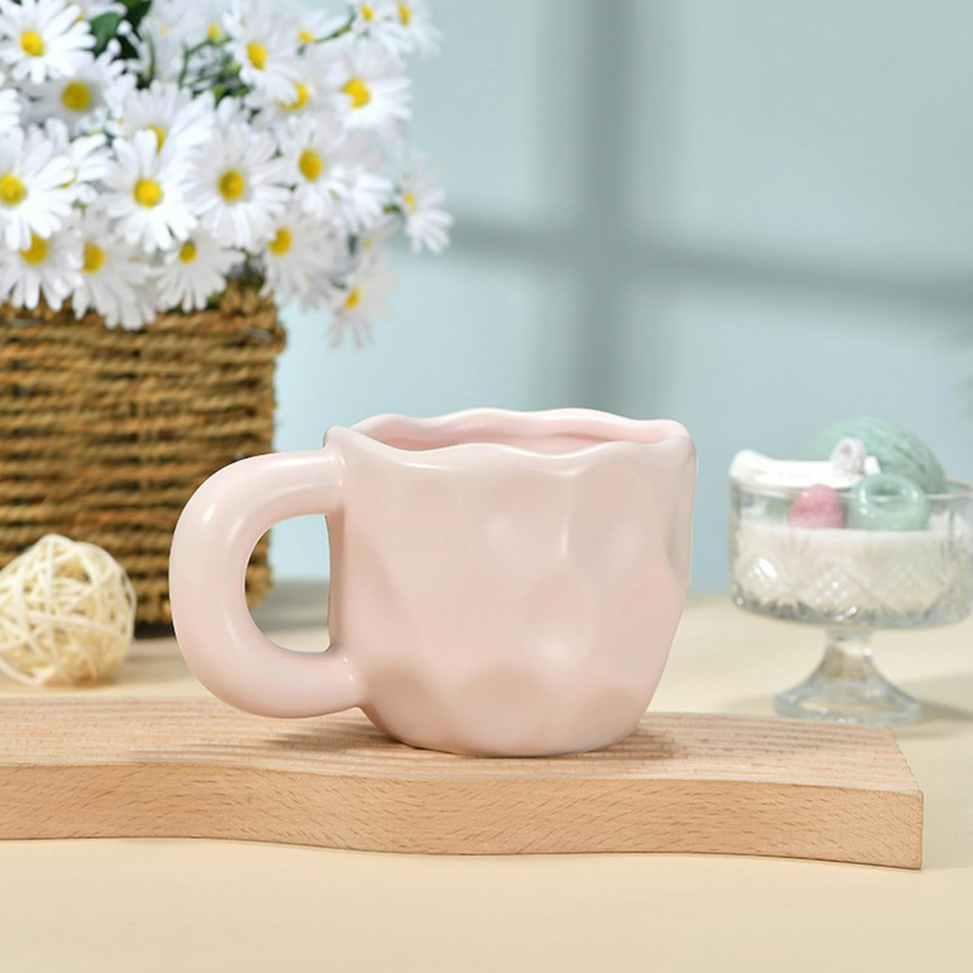 Pembe Makaron Seramik Kupa