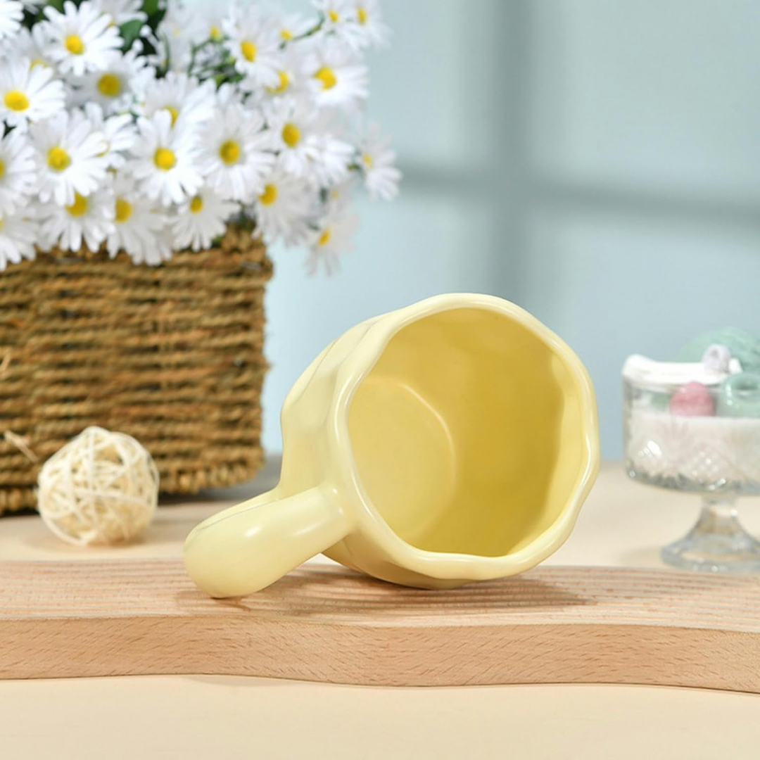 Sarı Makaron Seramik Kupa