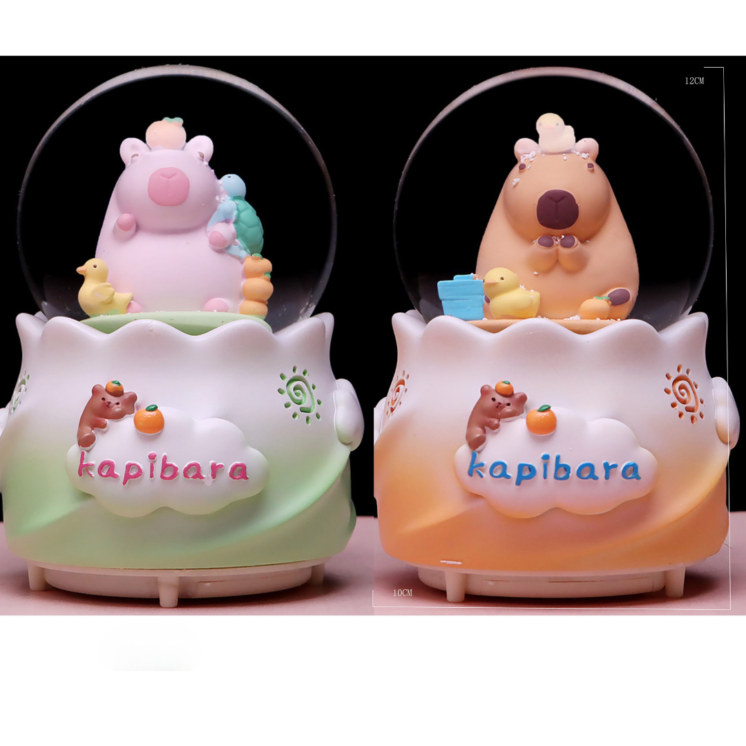 Kapibara Işıklı Müzikli Kar Küresi (Büyük Boy)