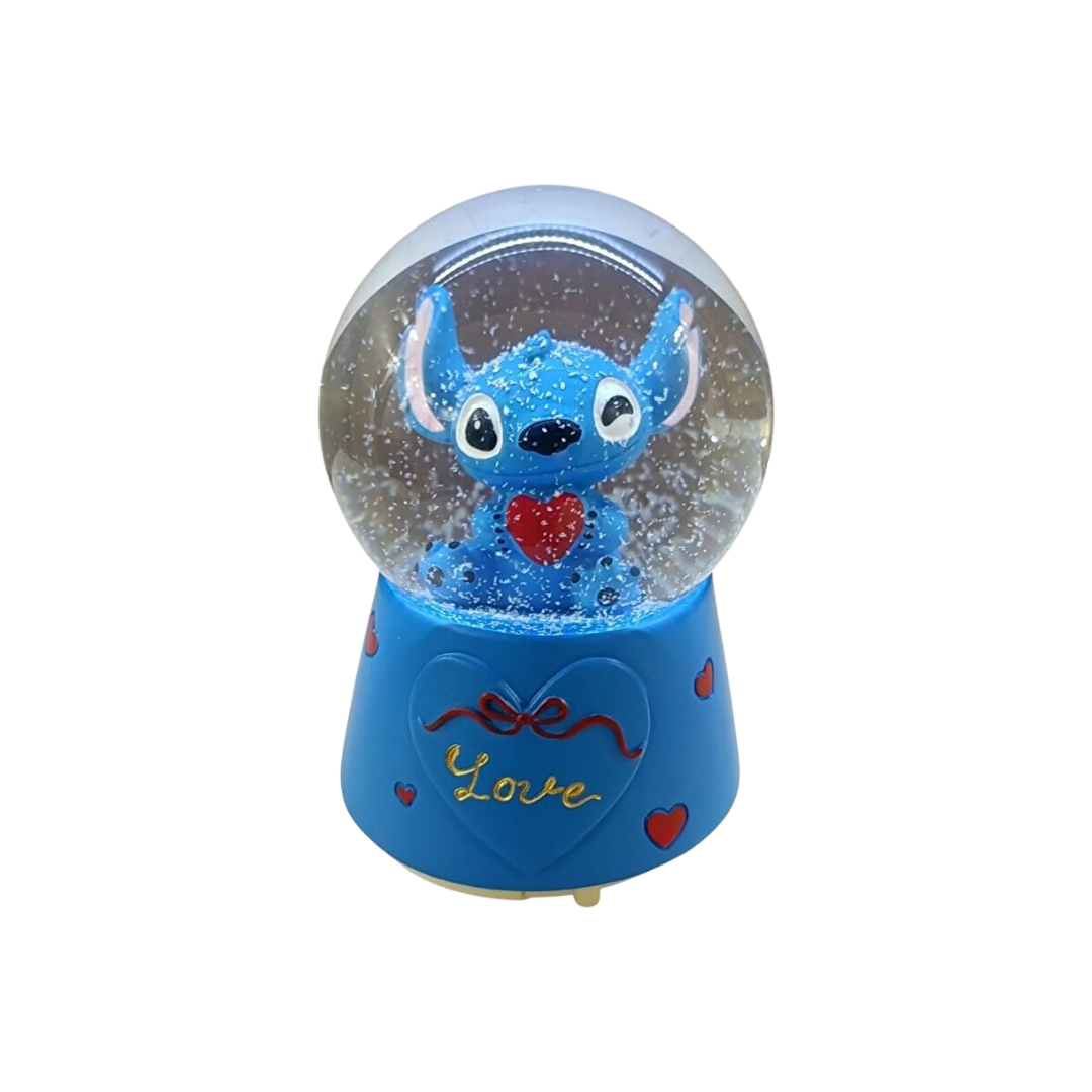 Stitch Işıklı Müzikli Kar Küresi (Orta Boy)