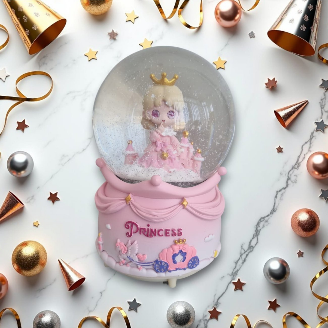 Şatolu Kraliçe Işıklı Müzikli Kar Küresi (Orta Boy)