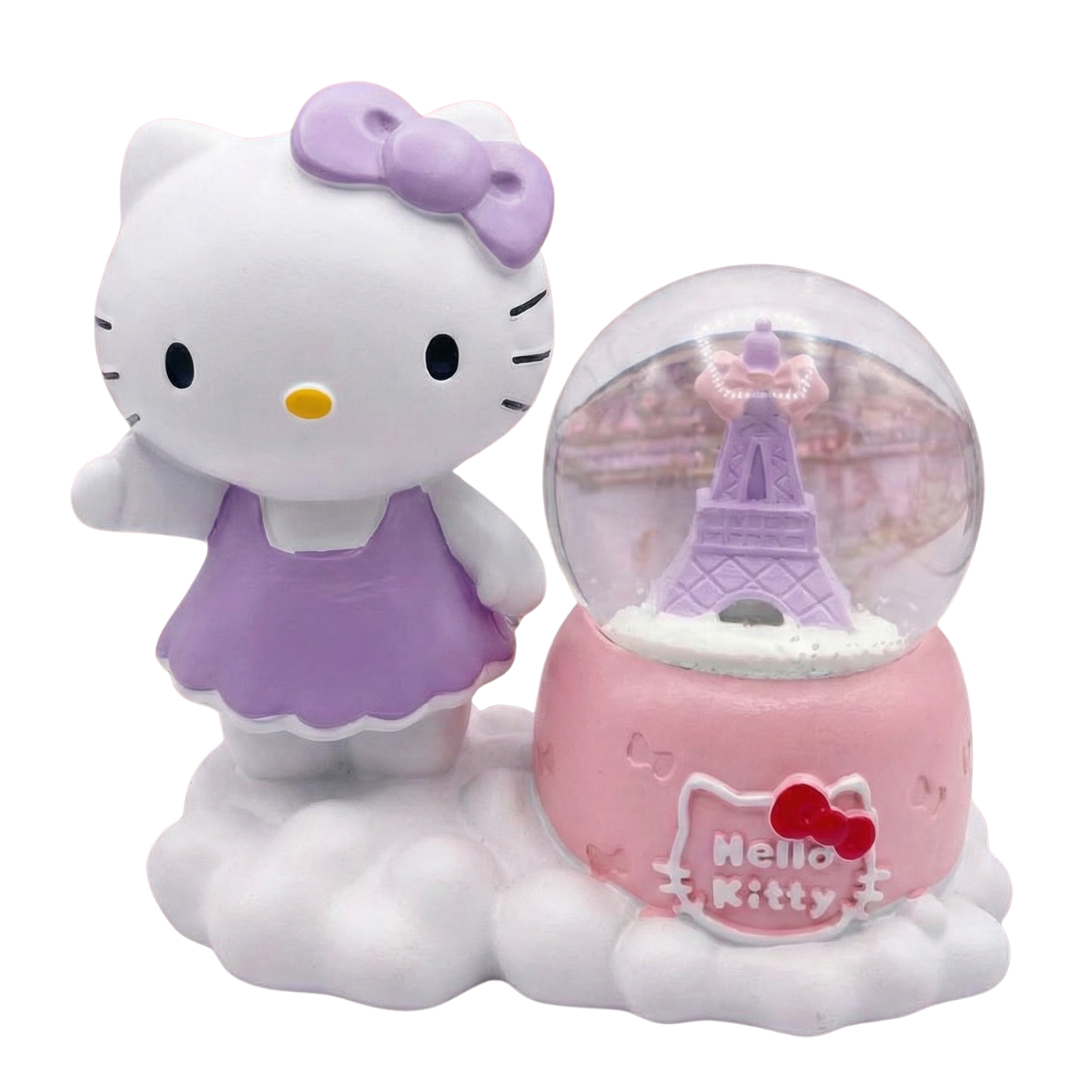 Hello Kitty Biblolu Işıklı Müzikli Kar Küresi (Orta Boy)