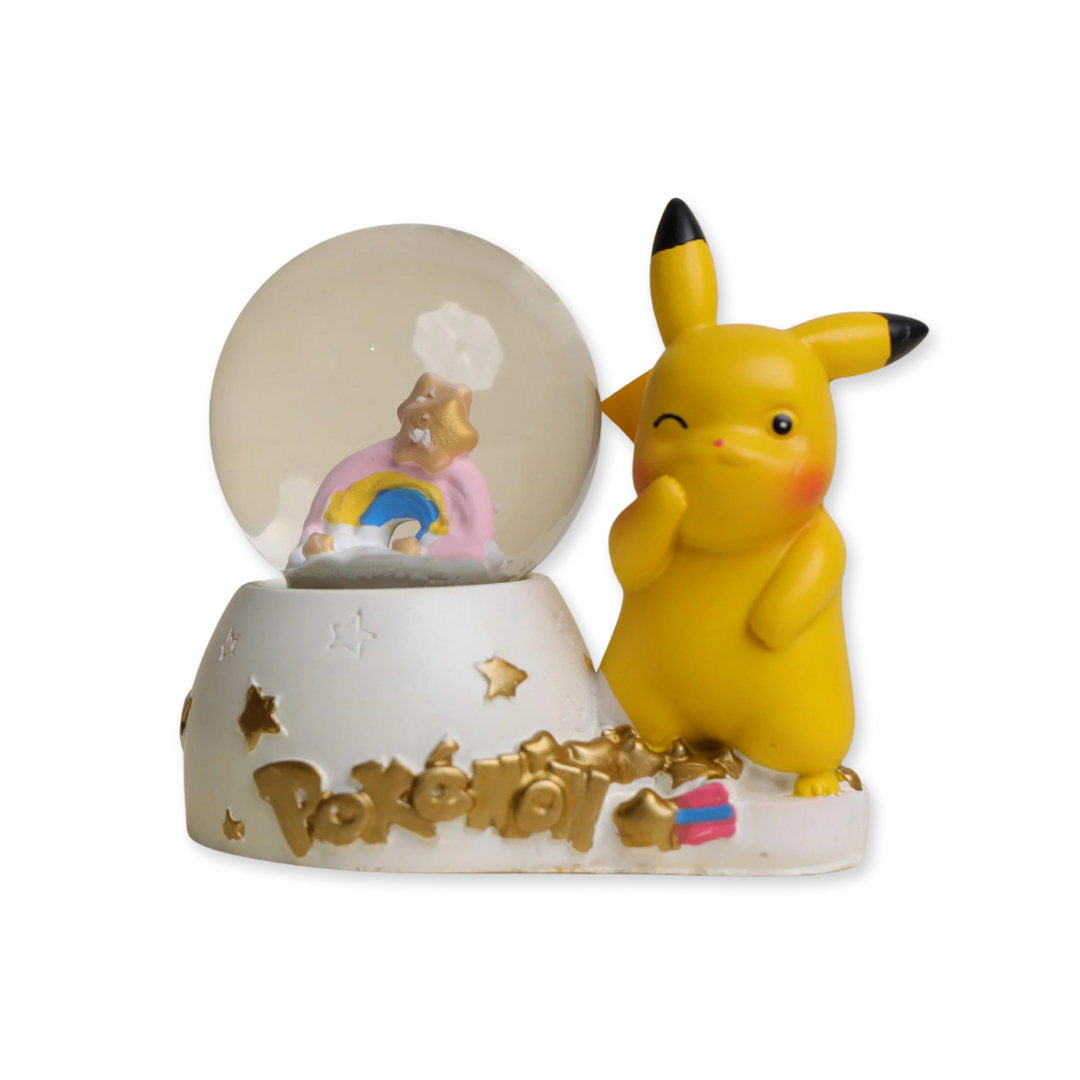 Pikachu Biblolu Işıklı Müzikli Kar Küresi (Orta Boy)