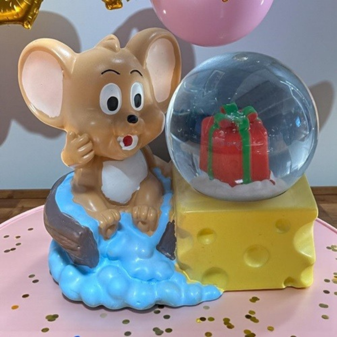 Fare Biblolu Işıklı Müzikli Kar Küresi (Orta Boy)