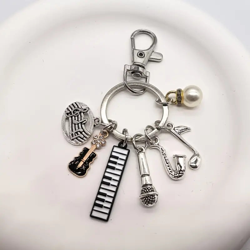 Saksafon Nota Figürlü Anahtarlık