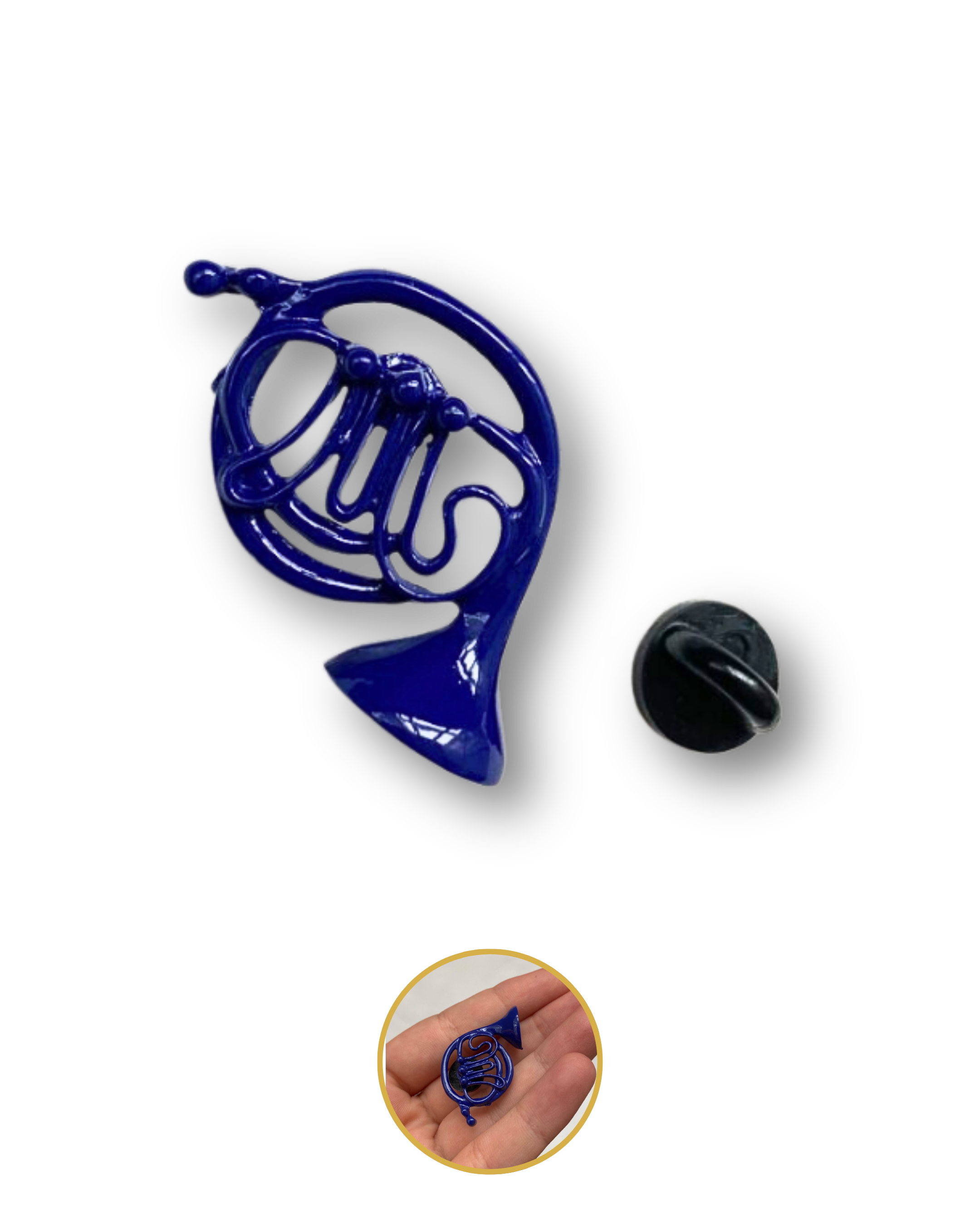 Mavi Fransız Kornosu Broş