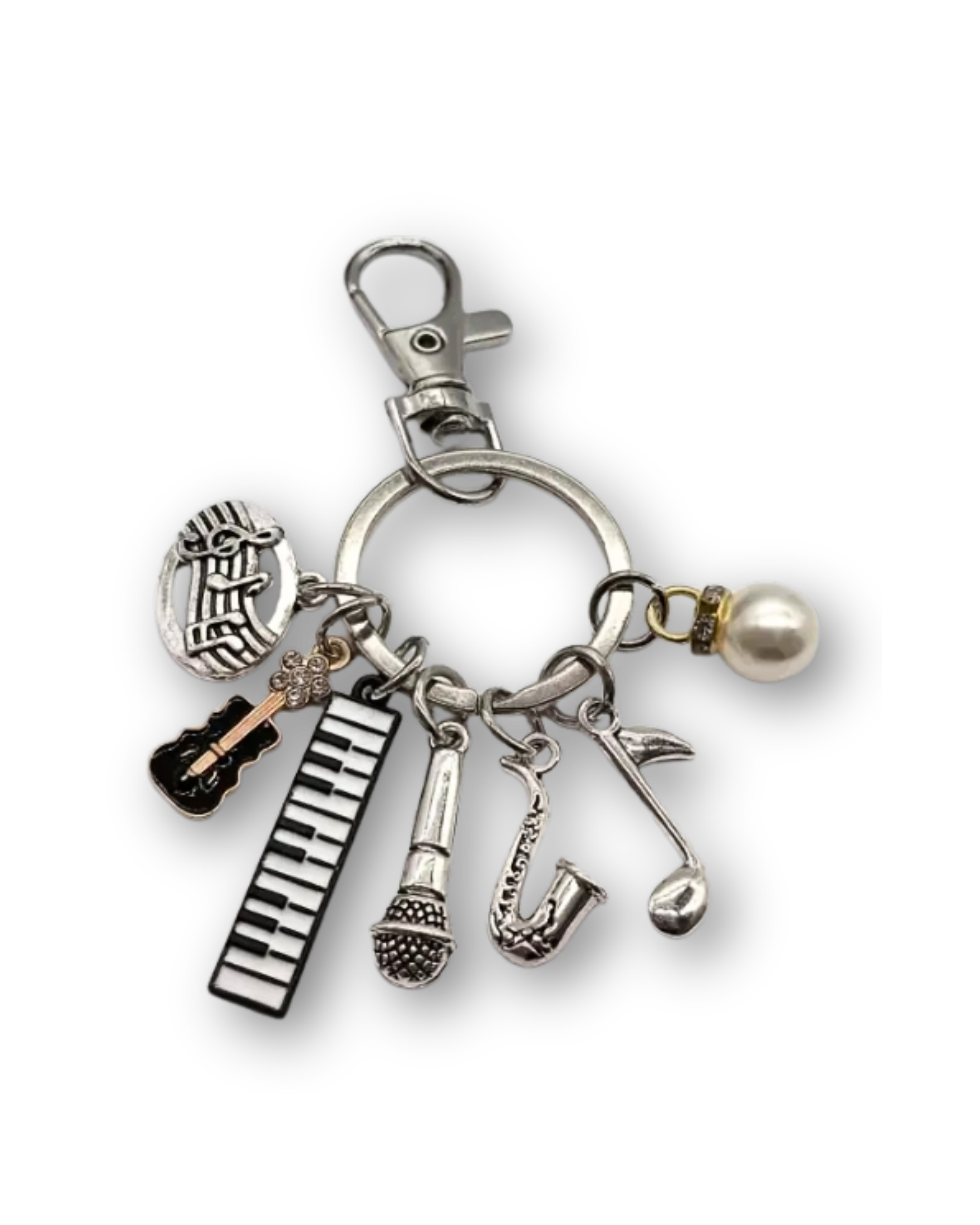 Saksafon Nota Figürlü Anahtarlık