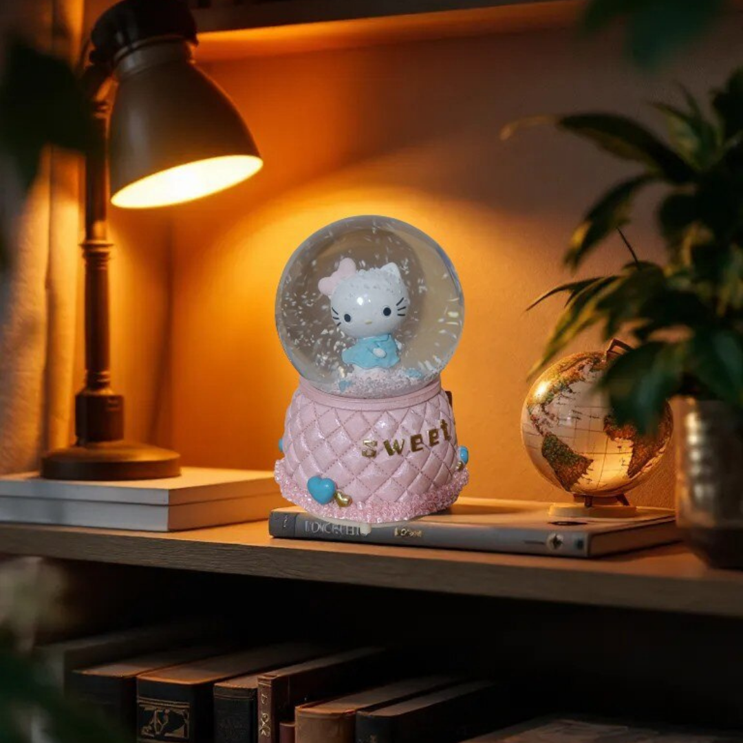 Hello Kitty Işıklı Müzikli Kar Küresi (Büyük Boy)