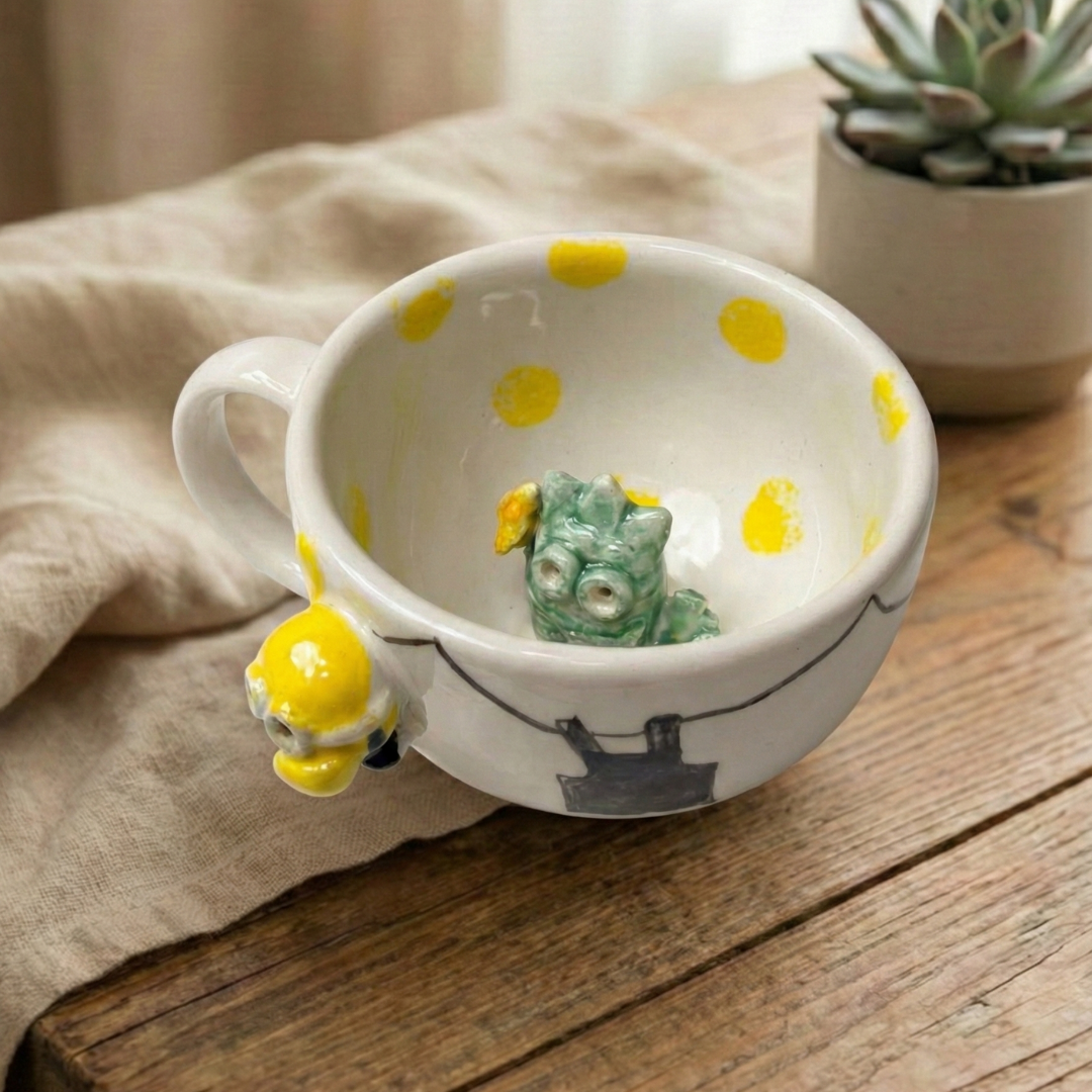 El Yapımı Seramik Kupa 14